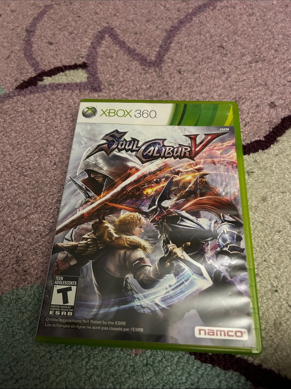 Microsoft Xbox 360 Soul Calibur V with Green Case